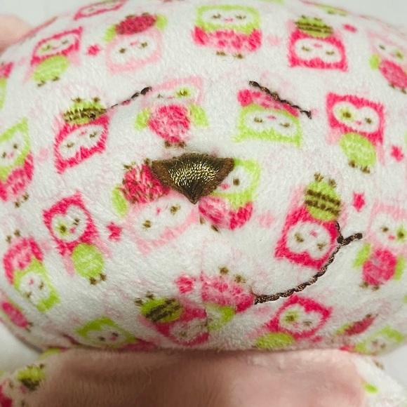 Baby Ganz Sleepy Time Bear Lovey Security Blanket Owl Green Pink Brown White - Picture 3 of 6